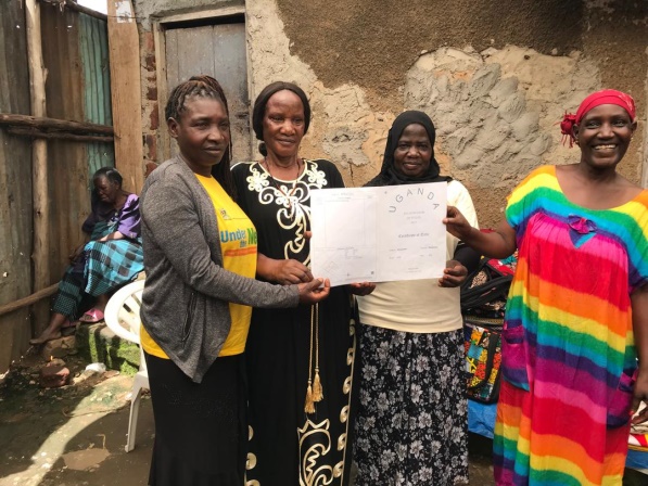 Women participating in housing activities
